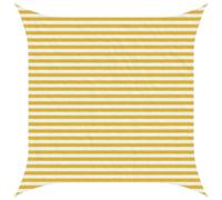 vidaXL Telo Ombra Giallo e Bianco 3 x 3 m HDPE, Tenda da giardino e terrazzo, vela ombreggiante moderna, copertura traspirante, protezione UV, impermeabile