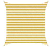 vidaXL Telo Ombra Giallo e Bianco 3 x 3 m HDPE, Tenda da giardino e terrazzo, vela ombreggiante moderna, copertura traspirante, protezione UV, impermeabile