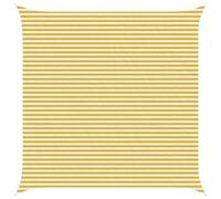 vidaXL Telo Ombra Giallo e Bianco 5 x 5 m HDPE, Tenda da giardino e terrazzo, vela ombreggiante moderna, copertura traspirante, protezione UV, impermeabile