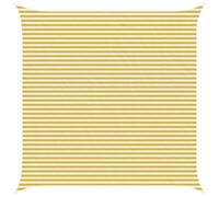 vidaXL Telo Ombra Giallo e Bianco 5 x 5 m HDPE, Tenda da giardino e terrazzo, vela ombreggiante moderna, copertura traspirante, protezione UV, impermeabile