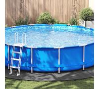 vidaXL Telo per Fondo Piscina Ø 610 cm (1 mm) Rotondo Grigio Chiaro