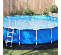 vidaXL Telo per Fondo Piscina Nero Ø 610 cm Tessuto Non Tessuto