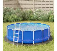 vidaXL Telo Sotto Piscina Grigio Chiaro Ø306 cm Geotessile Poliestere