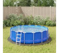 vidaXL Telo Sotto Piscina Grigio Chiaro Ø366 cm Geotessile Poliestere