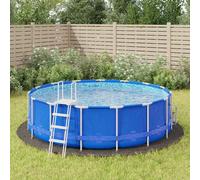 vidaXL Telo Sotto Piscina Grigio Chiaro Ø428 cm Geotessile Poliestere