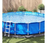 vidaXL Telo Sotto Piscina Grigio Chiaro Ø550 cm Geotessile Poliestere