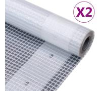vidaXL Teloni Leno 2 pz 260 g/m² 2x20 m Bianchi