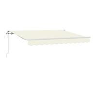 vidaXL Tenda a Braccio Color Panna e Bianca, 3 x 2 m. Resistente ai Raggi UV, Impermeabile e Anti-sfading. Tessuto in Poliestere, braccioli Regolabili, Struttura in Acciaio zincato, montata a Muro.