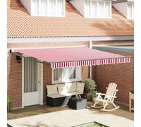 vidaXL Tenda a braccio manuale 400x300 cm con strisce rosse e bianche