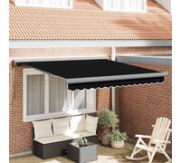 vidaXL Tenda a braccio manuale retraibile Nera 350 x 250 cm