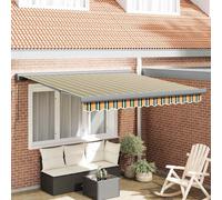vidaXL Tenda a braccio manuale retrattile Verde e Giallo 350x250 cm