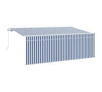 vidaXL Tenda Retrattile Blu e Bianco 400 x 200 cm Tessuto
