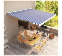 Tenda a cassonetto manuale 400x300 cm blu e bianca