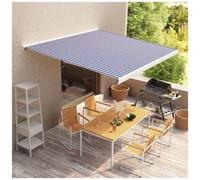vidaXL Tenda a Cassonetto Motorizzata 350x250 cm Blu e Bianco