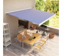 vidaXL Tenda a Cassonetto Motorizzata 500x300 cm Blu e Bianco