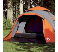 vidaXL Tenda a Cupola 3 Persone Grigio e Arancione a Rilascio Rapido