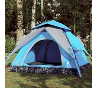 vidaXL Tenda a Cupola da Campeggio 3 Persone Blu a Rilascio Rapido