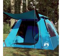 vidaXL Tenda a Cupola da Campeggio 4 Persone Blu a Rilascio Rapido