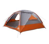 vidaXL Tenda a cupola rimovibile per 12 persone, colore grigio e arancione, per avventura, moderna, compatta, resistente alle intemperie, per alloggio familiare, attrezzature all'aperto, escursionismo