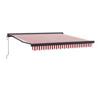 vidaXL Tenda a Motore Ritrattile Strisce Rosse e Bianche 300 x 250 cm, Resistente alle Intemperie, Elegante Soluzione Ombreggiante per Balconi e Patii, Ideale per Esterni, Copertura per Giardino, TER