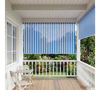 vidaXL Tenda a Rullo Esterno Blocco UV 90% Strisce Blu e Bianche
