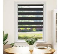 vidaXL Tenda a rullo zebra 100,9x175 cm Tessuto Larghezza 96,7 cm nero