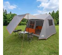 vidaXL Tenda a tunnel 275 x 240 x 200 cm Grigio e arancione