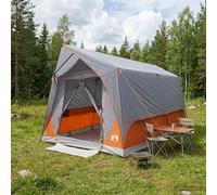 vidaXL Tenda a tunnel 8 persona Grigio e arancione