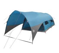 vidaXL Tenda a tunnel con Rainfly impermeabile, per 10 persone, blu, moderna, spaziosa tenda da campeggio, grande all'aperto, resistente alle intemperie, comoda da trasportare