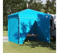vidaXL Tenda da evento pop-up blu Oxford tessuto 250 x 250 x 227 cm, con custodia per il trasporto, telaio stabile, molto spazio per feste eleganti, matrimoni e altro ancora, protezione robusta, chic