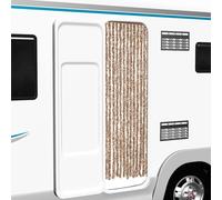 vidaXL Tenda Antimosche Beige e Marrone Scuro 56x200 cm in Ciniglia