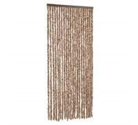 vidaXL Tenda Antimosche Beige e Marrone Scuro 90x220 cm in Ciniglia