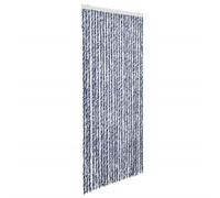 vidaXL Tenda Antimosche per Finestre e Porte Leggera Resistente all'Acqua Silenziosa Zanzariera Antiisetti 100x220 cm in Ciniglia Blu Bianca e Argento