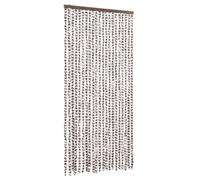 vidaXL Tenda Antimosche Tortora e Bianca 90x200 cm in Ciniglia