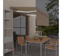 vidaXL Tenda Automatica con Parasole LED e Sensore Vento 3x2,5m Crema