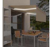 vidaXL Tenda Automatica con Parasole LED e Sensore Vento 4x3 m Crema