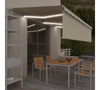 vidaXL Tenda Automatica con Parasole LED e Sensore Vento 6x3 m Crema