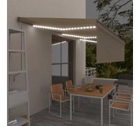 vidaXL Tenda Automatica con Parasole LED e Sensore Vento 6x3 m Crema