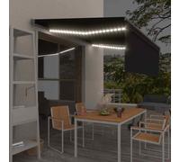 vidaXL Tenda Automatica con Parasole Sensore Vento e LED 4x3 Antracite