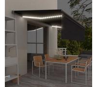 vidaXL Tenda Automatica con Parasole Sensore Vento e LED 5x3 Antracite