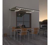 vidaXL Tenda Automatica con Sensore Vento e LED 350x250 cm Crema