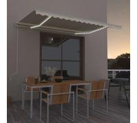 vidaXL Tenda Automatica con Sensore Vento e LED 400x300 cm Crema