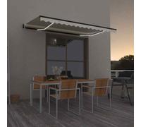 vidaXL Tenda Automatica con Sensore Vento e LED 400x350 cm Crema