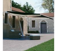 vidaXL Tenda Automatica con Sensore Vento e LED 450x300 cm Antracite