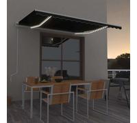vidaXL Tenda Automatica con Sensore Vento e LED 450x300 cm Antracite