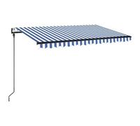 VIDAXL - Tenda Automatica con Sensore Vento e LED 450x300 cm Blu Bianca