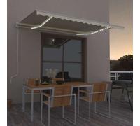 vidaXL Tenda Automatica con Sensore Vento e LED 450x300 cm Crema