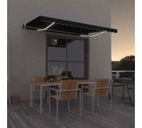 vidaXL Tenda Automatica con Sensore Vento e LED 450x350 cm Antracite