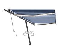 VIDAXL - Tenda Automatica con Sensore Vento e LED 500x300 cm Blu Bianca