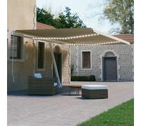 vidaXL Tenda Automatica con Sensore Vento e LED 500x300 cm Crema